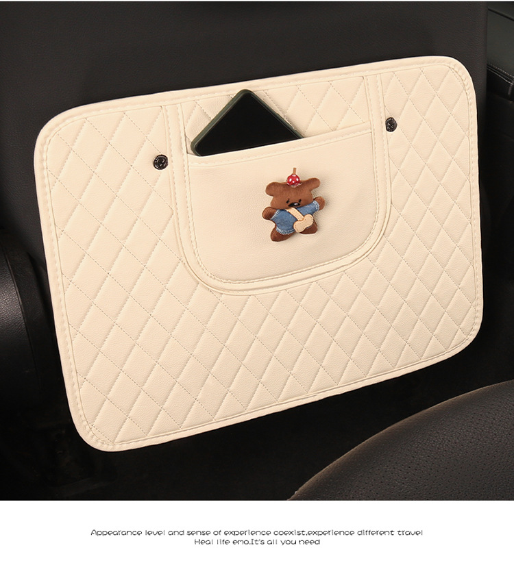 Women's Cute Cartoon Car Seat Back Anti-Kick Pad Car Seat Back Anti-Stain Pad Rear Children's Anti-Scratch Pad