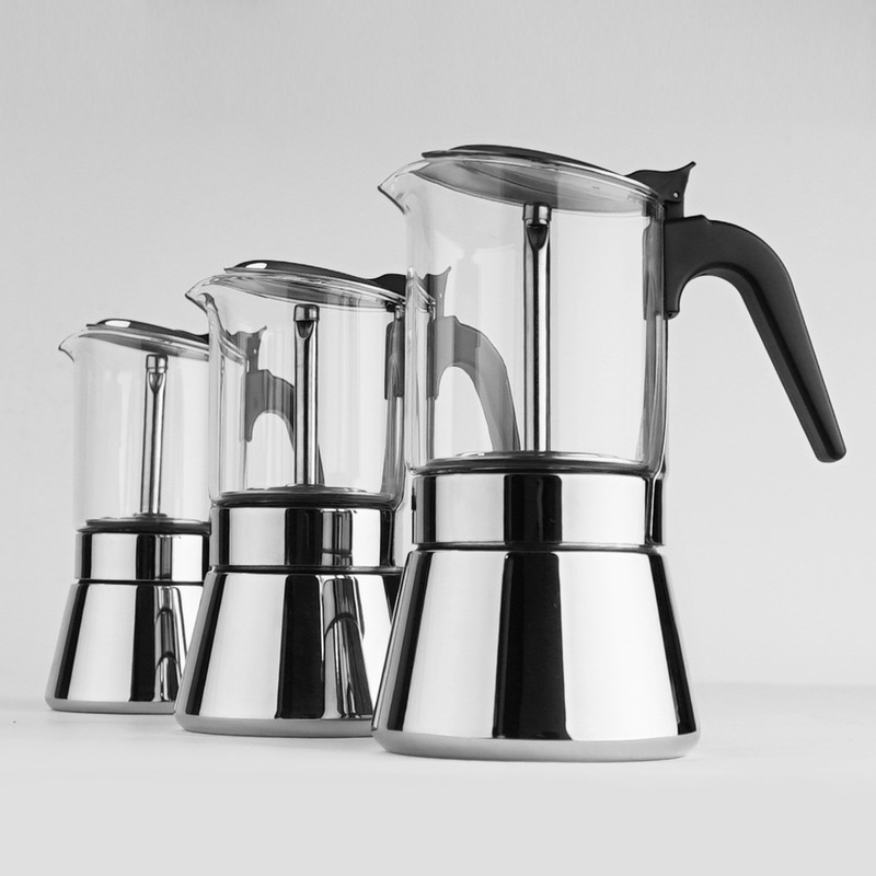 High Borosilicate Glass Double-Valve Italian Moka Pot Coffee Maker Hand-Brew Pot Extraction Pot Coffee Set Coffee Machine