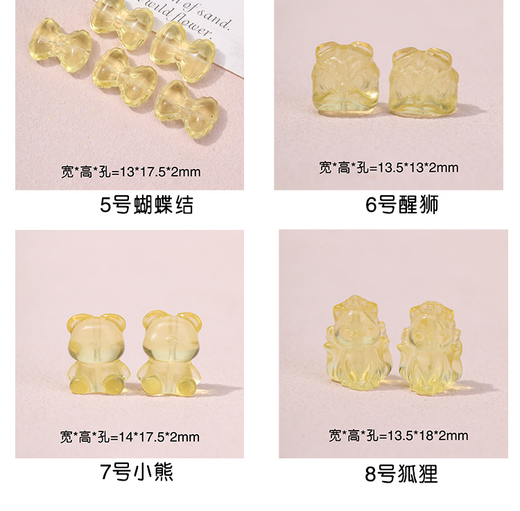 Piezoelectric Citrine Moon Love Bead Accessories DIY Bow Bracelet Necklace Bracelet Accessories in stock