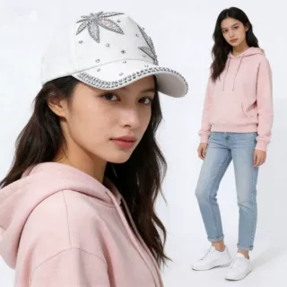 韩版时尚百搭秋季镶钻蝴蝶结鸭舌帽户外出游显脸小水钻弯檐鸭新款