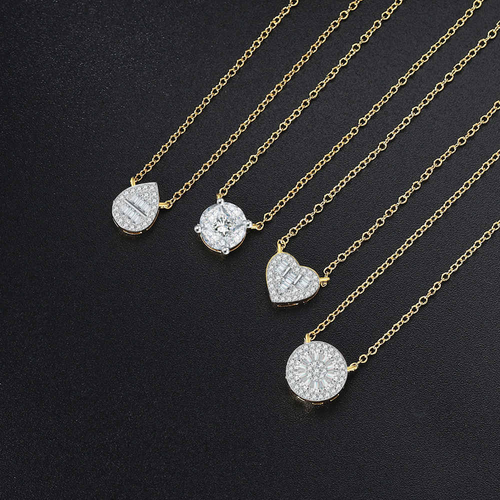 Fashion Round Copper Rhinestone Pendant Necklace