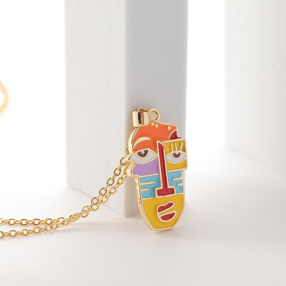 new cartoon enamel dripping oil pendant creative copper necklace