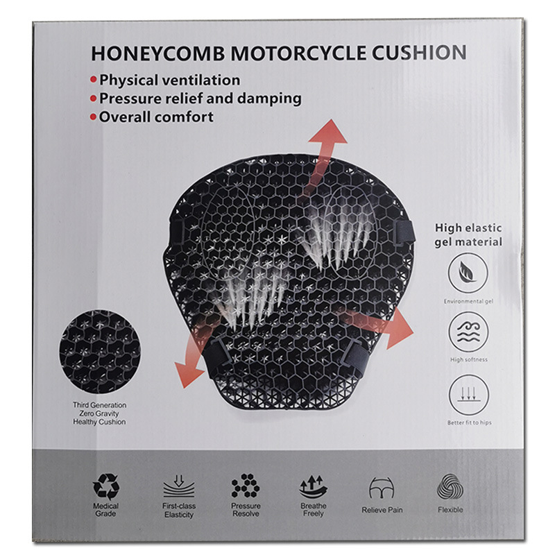 Shock-absorbing Motorcycle Seat Cushion Four Seasons Breathable Electric Vehicle Seat Cushion Motorcycle Safety Accessories Cross-border Spot