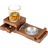 customized originality wooden  ashtray Whisky Wine Glass Tray American style Retro Cigar Ash cans Wine Glass storage box