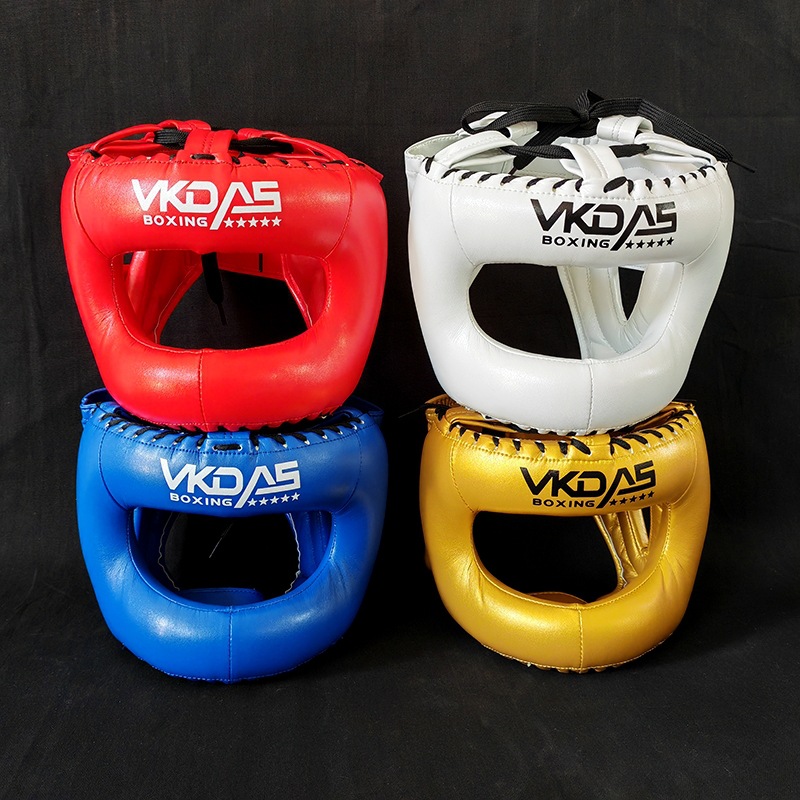 Vkdas Boxing Head Guard Helmet Nose Guard Fighting Headgear Adjustable Protective Gear for Sanda and Muay Thai