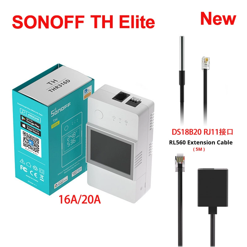 Умный переключатель температуры и влажности SONOFF THR316D Elite Wifi умный дом TH10/TH16 фейслифтинг