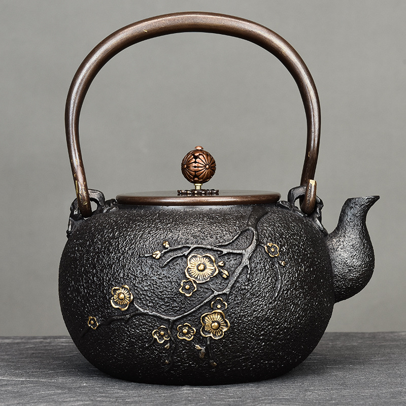 Ancien dégagement Japonais en fonte pot thé ensemble en fonte pot en fonte usine pot en fonte à la main en fer bouilli pot théière
