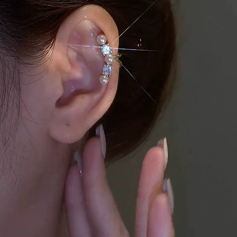 Цирконий из жемчуга, маленькие серьги с дизайном, стиль высокого качества, без пирсинга, коллекция 2023