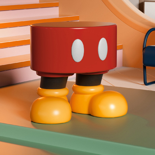 Cartoon Mickey Mouse standing desk bench entryway shoe bench sofa bedroom nightstand shelf creative small stool