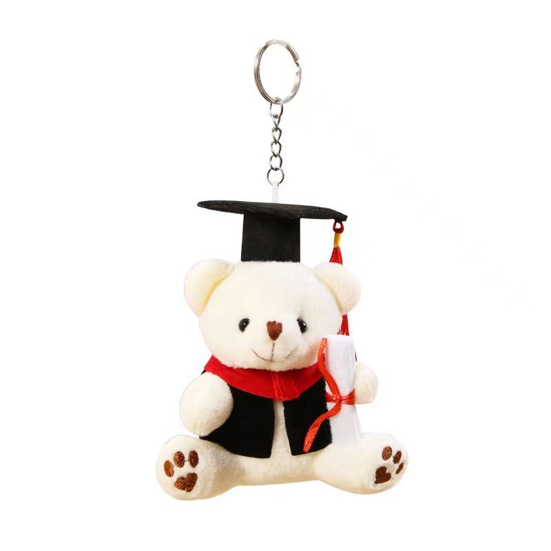 Lindo doctor oso peluche de juguete soltero muñeca oso de peluche colgante de dibujos animados muñeca de graduación regalo de oso
