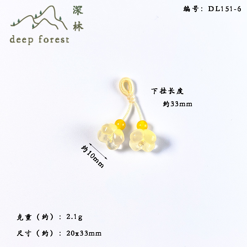 キンモクセイペンダント、小さなイミテーション翡翠ガラス DIY ブレスレット、小さなハンドペンダント、ジュエリー、手作りの衣類の襟アクセサリー|undefined