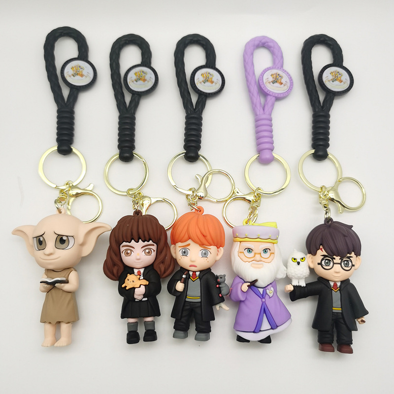 Cartoon Harry Potter Keychain 3D Dobby Hand-held Magic Academy Pendant Online Boutique Supply