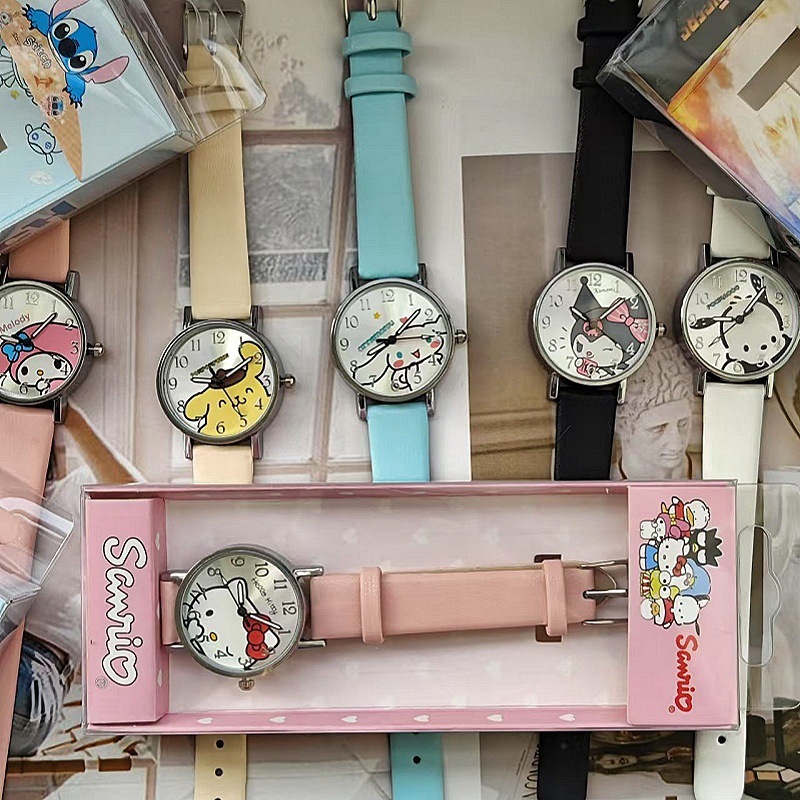 New Sanrio KT Cat Kulomi Yugui Dog Parchia Dog Cartoon Simple Small Fresh Student Children's Watch Women