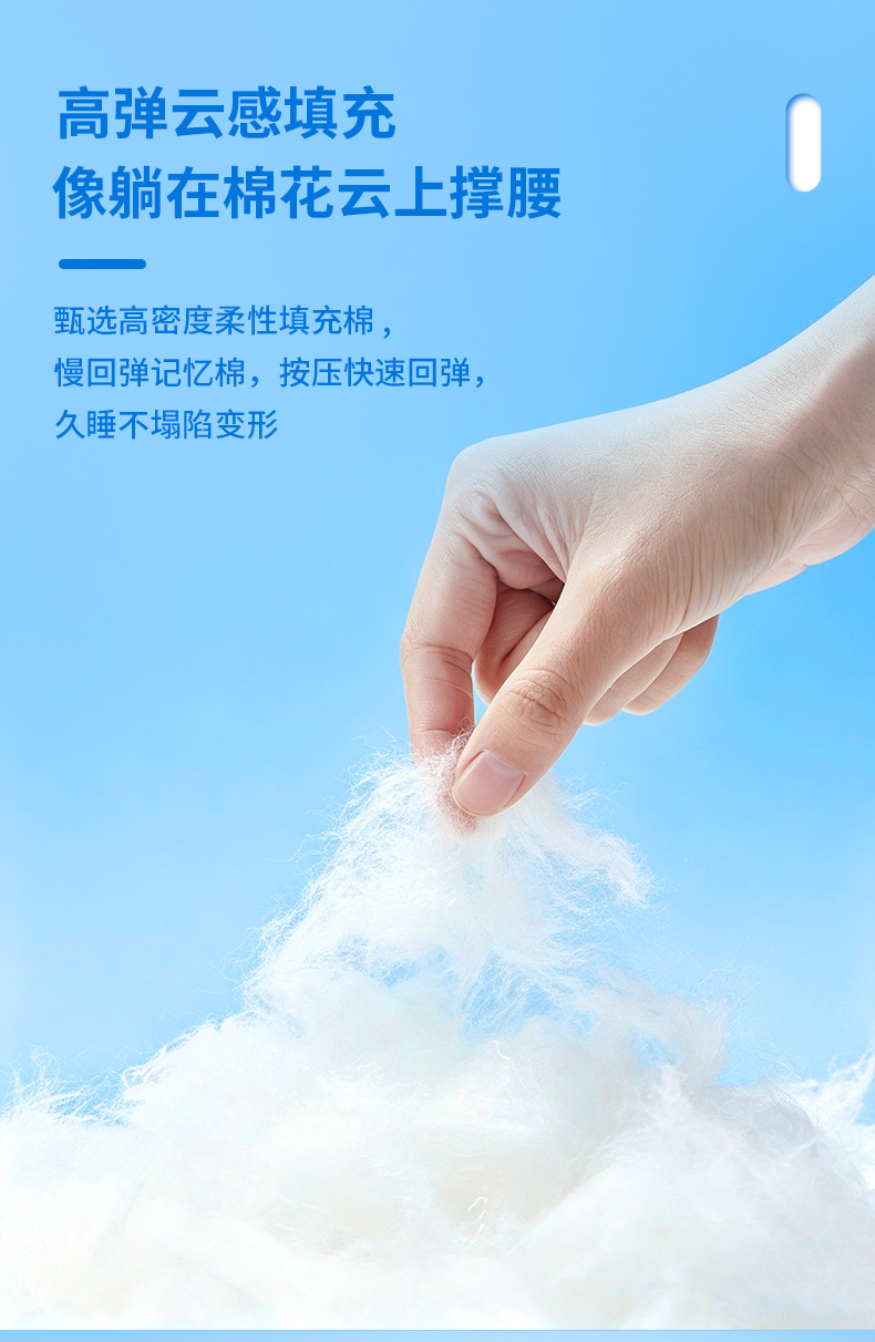 Cloud Sleep Lumbar Support Pillow Breathable Waist Cushion for Home Travel Sitting and Side Sleeping key features