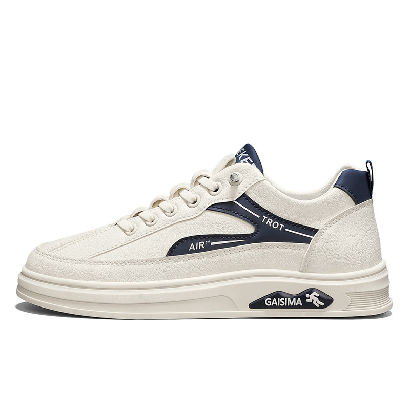 2025 primavera y verano nueva moda transpirable zapatos de tabla blanca zapatos de hombre zapatos deportivos casuales zapatos de cuero de hombre con suela plana zapatos de moda