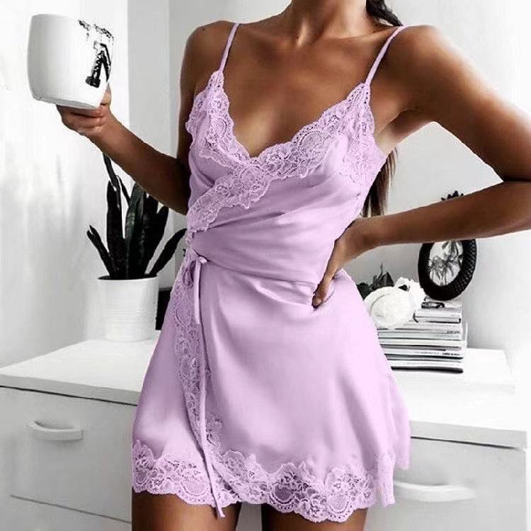 European and American foreign trade cross-border sales suspenders nightgown ladies elastic nightgown underwear home pajamas European and American foreign trade cross-border sales suspenders nightgown ladies elastic nightgown underwear home pajamas