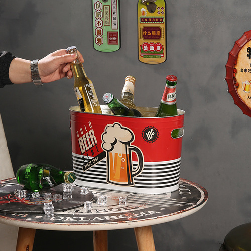 Summer fashionable tinplate portable ice bucket, high-looking commercial bar supplies, ice wine bucket, red wine champagne ice bucket