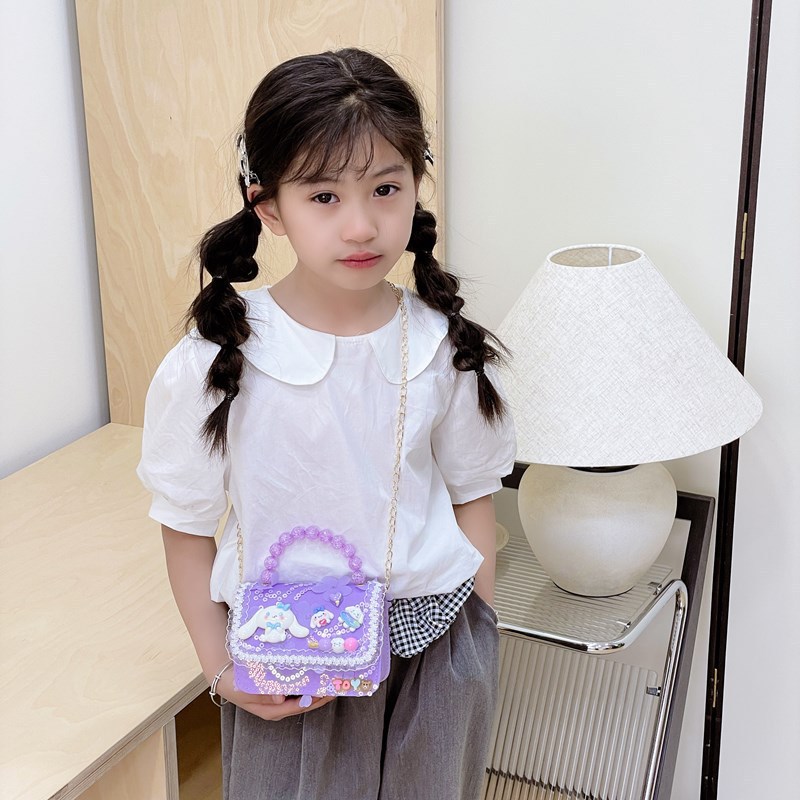 Nueva princesa bolso de perla de caricatura de mujer pequeña fragancia de viento de niña bolso de mochila accesorios para niños bolso de cambio de hombro