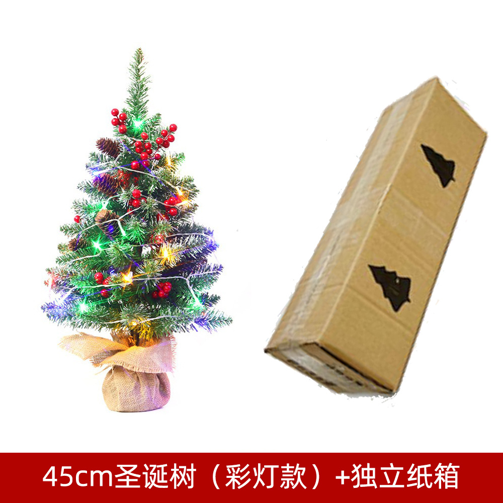 Comercio exterior transfronterizo mini árbol de Navidad Pino cono 45cm escritorio simulación planta decoración de la Oficina decoraciones de Navidad