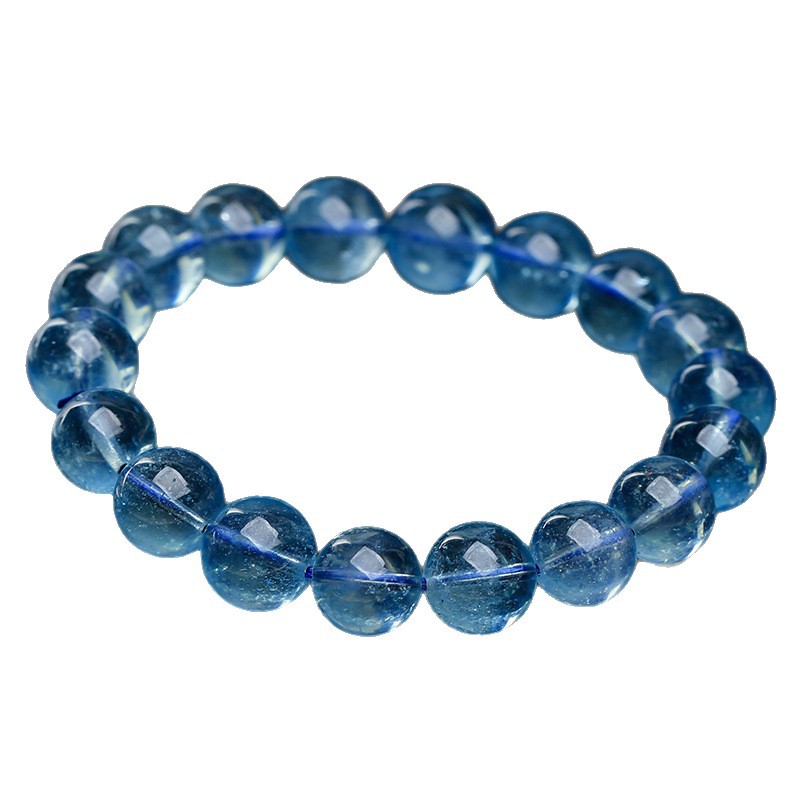 ホンチュクリスタル 天然アクアマリンブレスレット ラウンドビーズ DIY手作りジュエリーアクセサリー ルースビーズ 半完成品 卸売