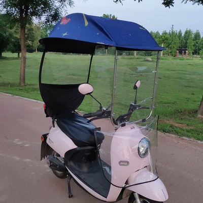 Elektromobil üçün ön şüşə çətiri (günlük) – scooter sunshade, thickened stainless - stainless-steel-starry-sky-girl-large-back-pocket-car-equipped-with-rearview-mirrors