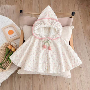 Baby Cloak Spring Outing Hooded Windproof Cloak for Baby Girl Spring Super Cute Princess Windproof Shawl Cute
