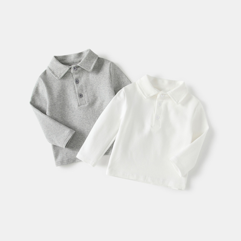 Baby Polo Shirt Autumn 2026 New Style Boys' Long-Sleeve Shirt Autumn Boys' T-Shirt Spring and Autumn Infant Base Shirt