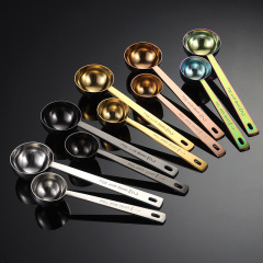 エーン304ステンレス大型スプーン柄チタンメッキ金色レーザー溶接台所焙煎用品15 30ml