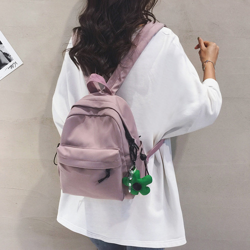 Simple solid color small backpack, female forestry college student, lightweight small school bag, mommy bag, small capacity backpack