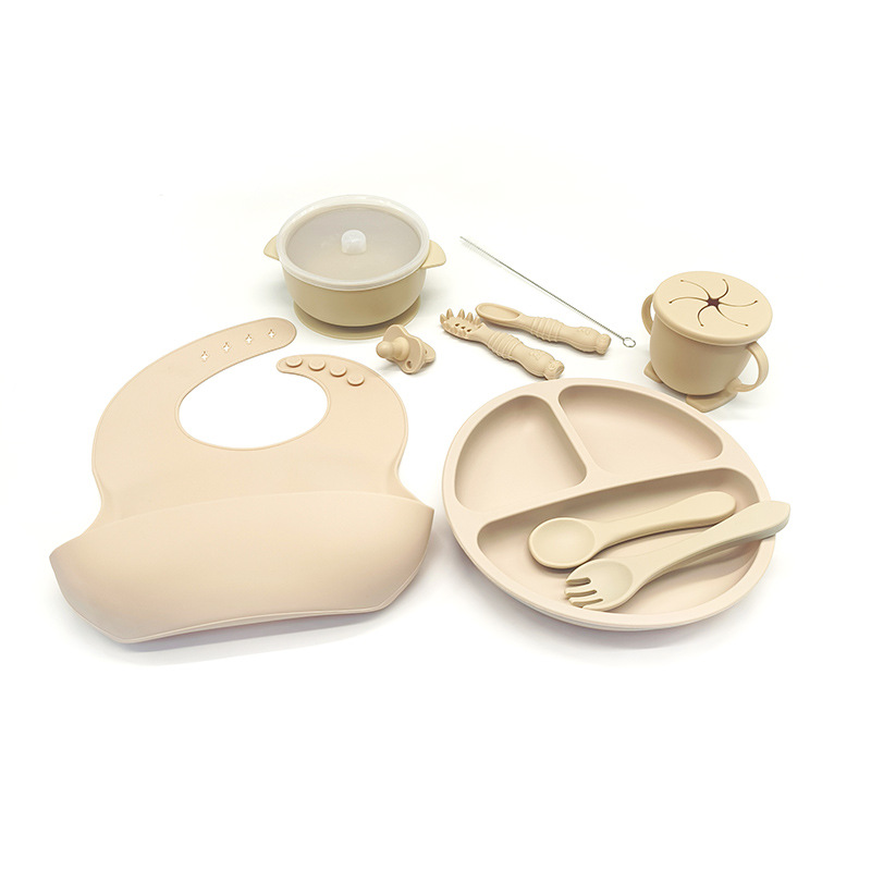 Morandi suplemento alimenticio para bebés alimentación integrada ventosa Plato para niños plato de silicona plato de rejilla vajilla resistente a las caídas