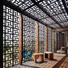 木纹铝合金窗花 镀锌管焊接屏风不锈钢 方管焊接中式花格