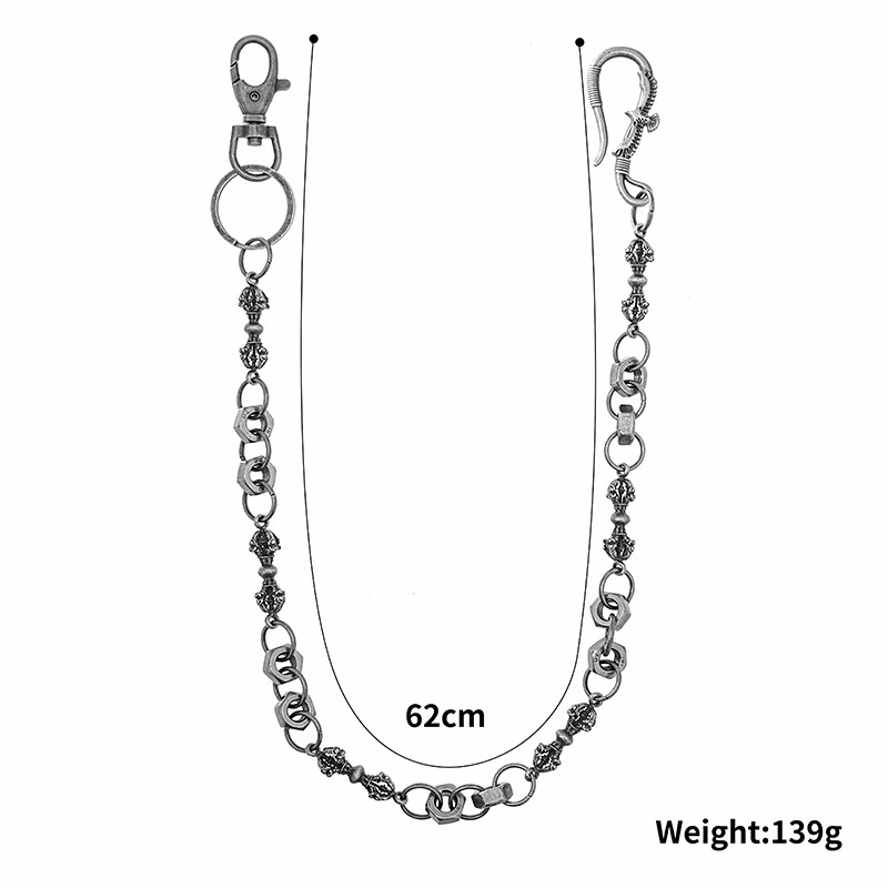 Металлические джинсы hip-hop стиль, двусторонние кости, аксессуар, новая коллекция, европейский стиль, панк стиль