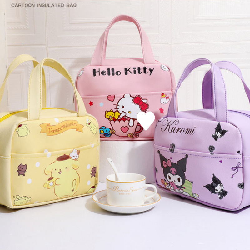 New Pu Insulated Children's Portable Thermal Bag Student Lunch Bag Bento Box Bag Aluminum Foil Thermal Thickened Waterproof