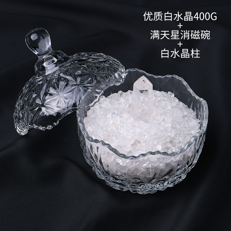 cristal natural piedra triturada desmagnetizante cuenco pulsera desmagnetizante energético cuenco de purificación para atraer la riqueza y el tesoro caja de almacenamiento utensilios adornos