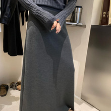 韩国东大门女装秋上新百搭瘦瘦裙韩系简约直筒休闲半身裙高腰质感