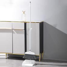 超长软毛扫帚和簸箕套装-用于硬木地板、宠物毛发和杂物的轻质清