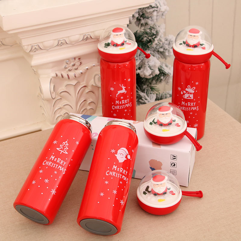 Regalo de Navidad regalo para novia Santa Claus paisaje aislamiento taza regalo de Navidad taza de agua