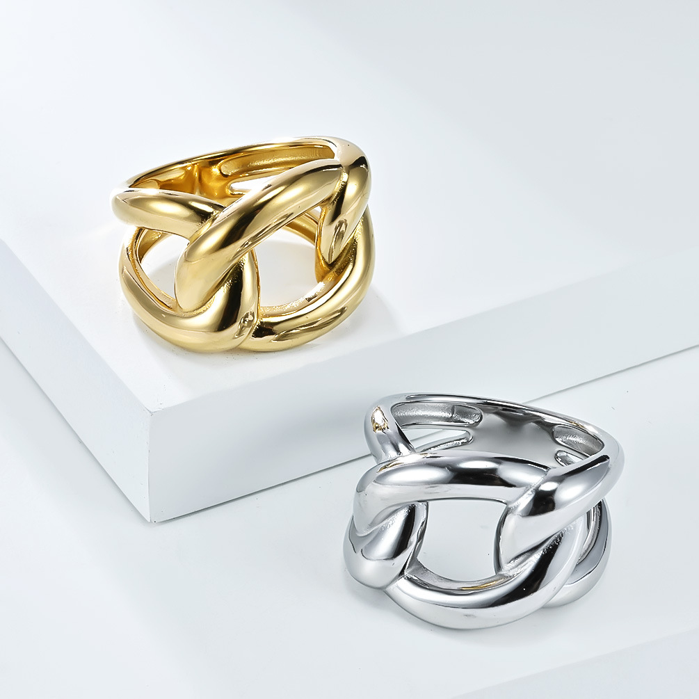 Minimalist Geometric Titanium Steel Ring For Women Irregular Shape_voghion.com