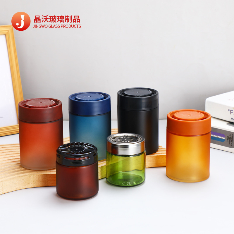 批发车载香薰瓶透明玻璃瓶摆件彩色香膏玻璃空瓶蒙砂现货瓶子logo|undefined