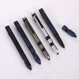 六合一工具灯笔触屏手机支架圆珠笔印刷logo户外旅行指南针笔批发