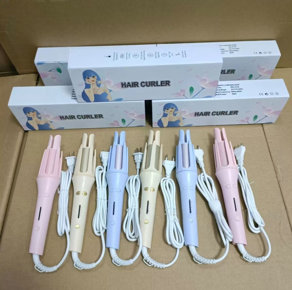 High Temperature Fully Automatic Curling Iron 32mm Handheld Negative Ion Non-Harming Hair Curling Iron Negative Ion Large Wave Dormitory Cross-Border