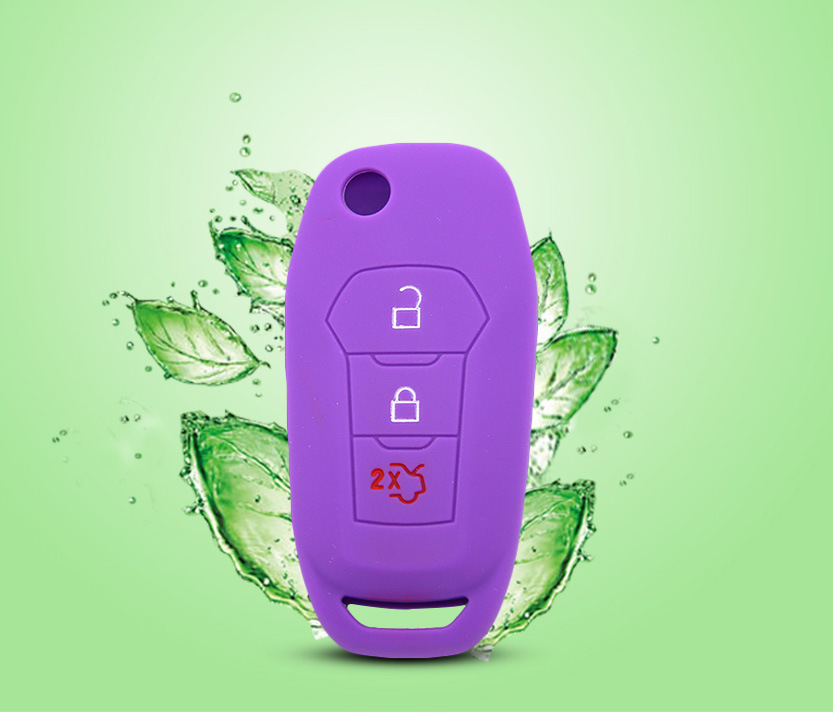 Silicone Key Cover for Ford Focus Mondeo 3-Button Folding Key