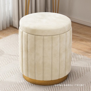Makeup Stool Ins Popular Round Stool Bedroom Modern Simple Storage Makeup Chair Low Stool Dressing Table Stool