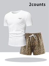 S 48903 Fashion Round Neck Short Sleeve T-shirt ��ĸӡ��T��