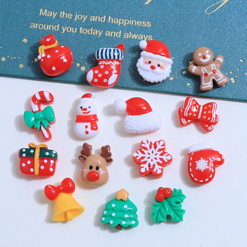 ミニクリスマス15種類の子供趣味手作りdiyクリームゴム携帯ケース髪飾りヘアアクセサリー樹脂部品卸売り|undefined