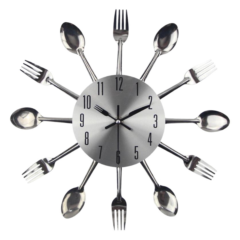 Comedor de estilo europeo de metal sala de estar creativa Reloj de pared mudo reloj de cuarzo hogar simple reloj montado en la pared arte Reloj de pared