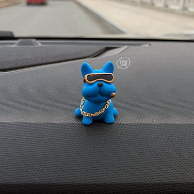 Nömrəli dayanma kartı | Bulldog Car Decoration Car - french-bulldog-ornament-blue-comes-with-traceless-glue