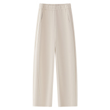 米白色休闲哈伦裤女2025秋季新款高腰显瘦百搭小个子九分弯刀裤子
