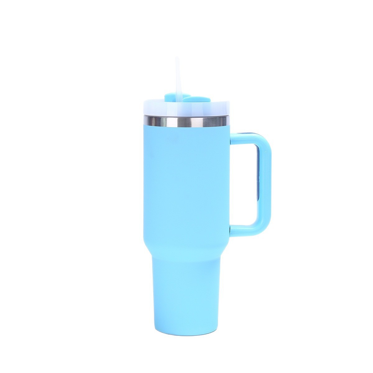 Taza térmica gigante de acero inoxidable 304 de 40 oz, con asa y pajita