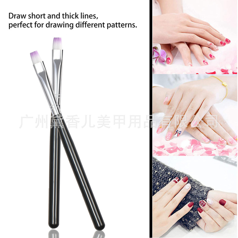 Nail art pen new single short Black Rod purple head phototherapy pen nail drawing pen can be equipped with students suit phototherapy pen take glue pen